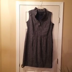 Denim Sleeveless Ruffle V-neck Dress, Size: 14W, Brand: Just...Taylor